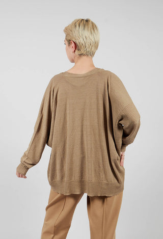 Slouch Fit Cardigan in Taupe