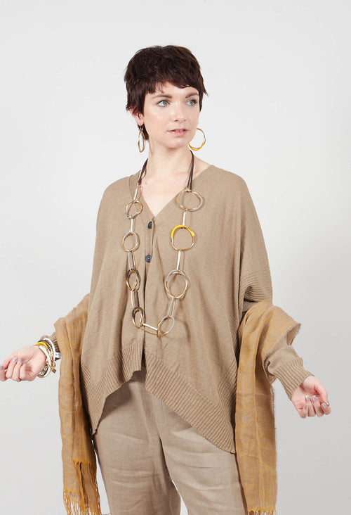 Slouch Fit Cardigan in Taupe