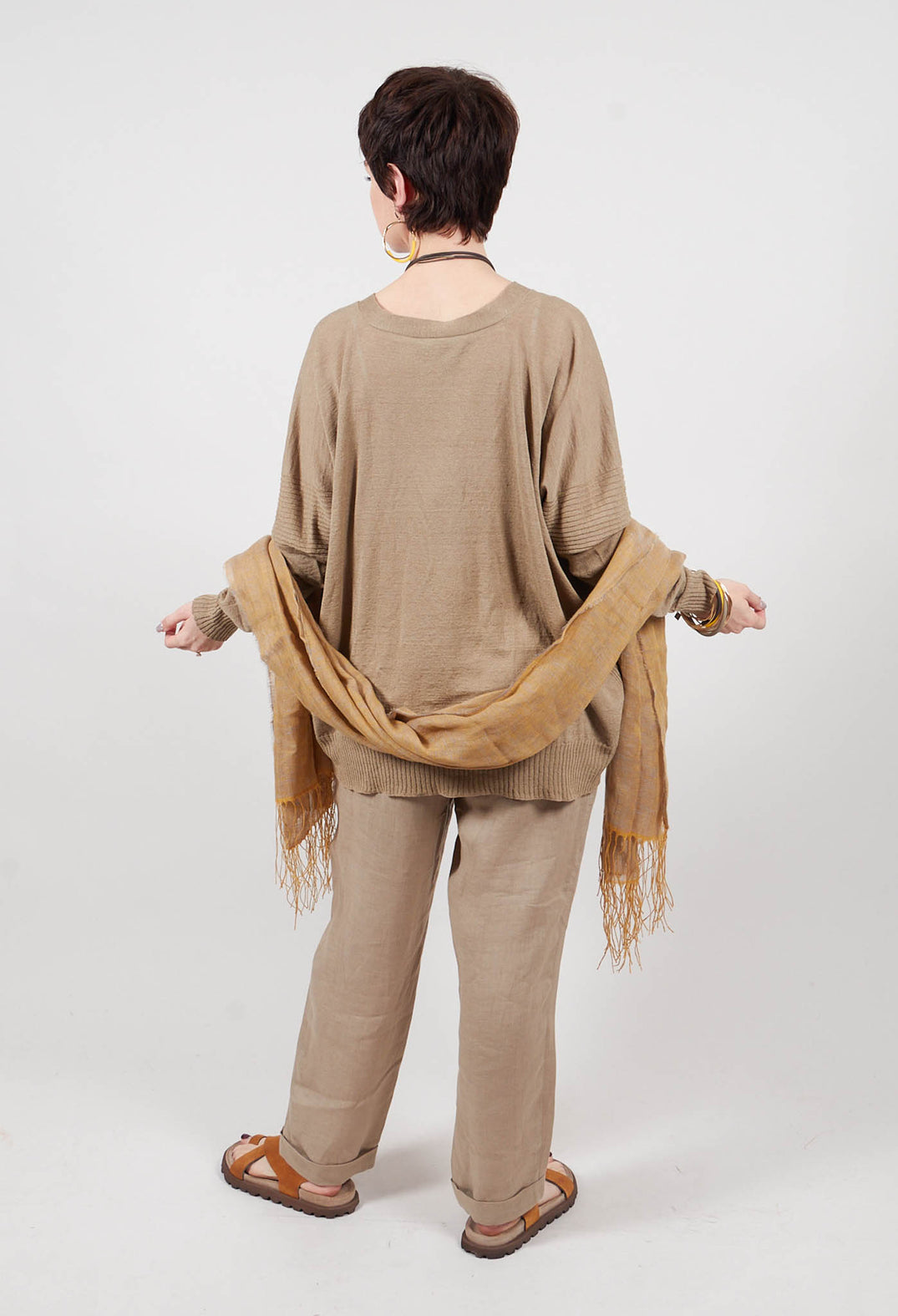 Slouch Fit Cardigan in Taupe
