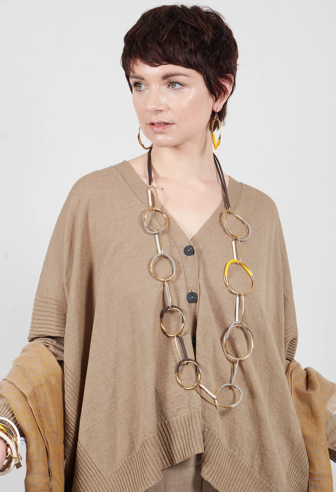 Slouch Fit Cardigan in Taupe