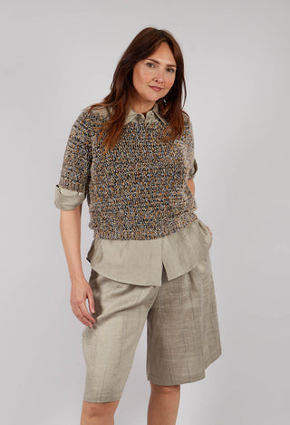 Short Sleeve Jumper in Medium Blue