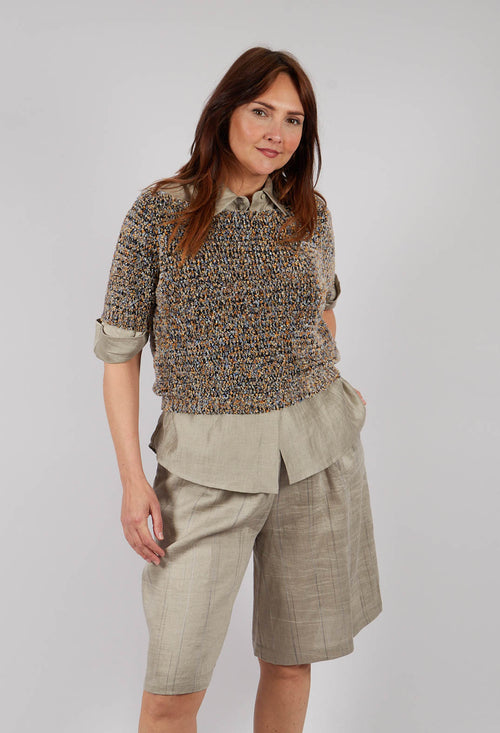 Short Sleeve Jumper in Medium Blue