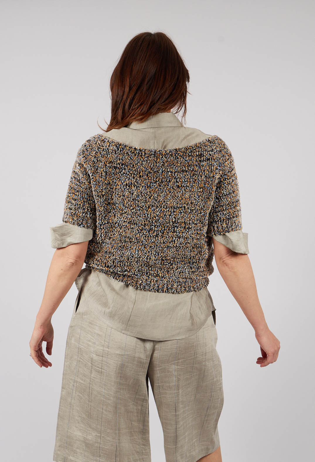 Short Sleeve Jumper in Medium Blue
