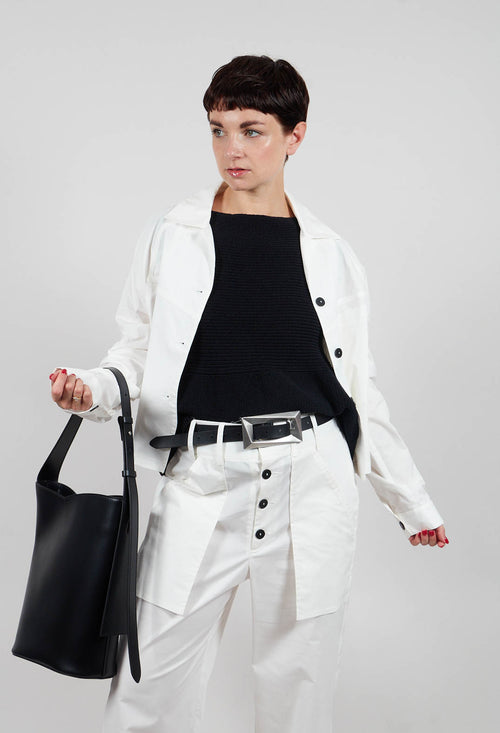 Cropped Jacket in Off White