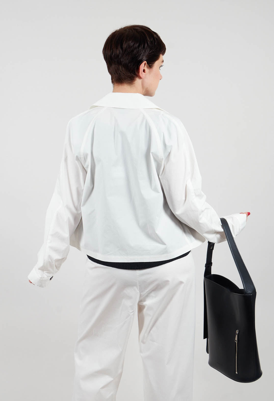 Cropped Jacket in Off White