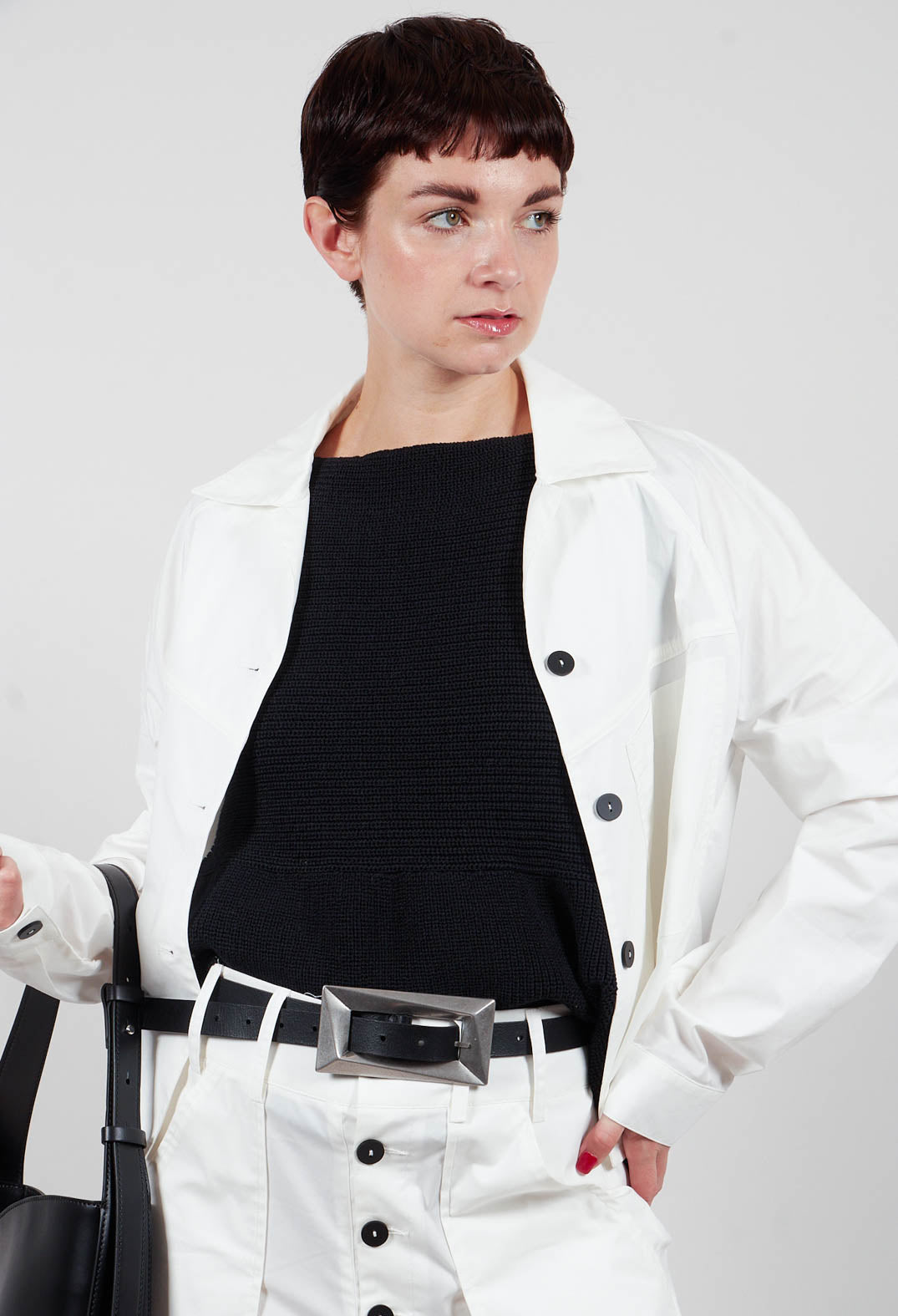 Cropped Jacket in Off White