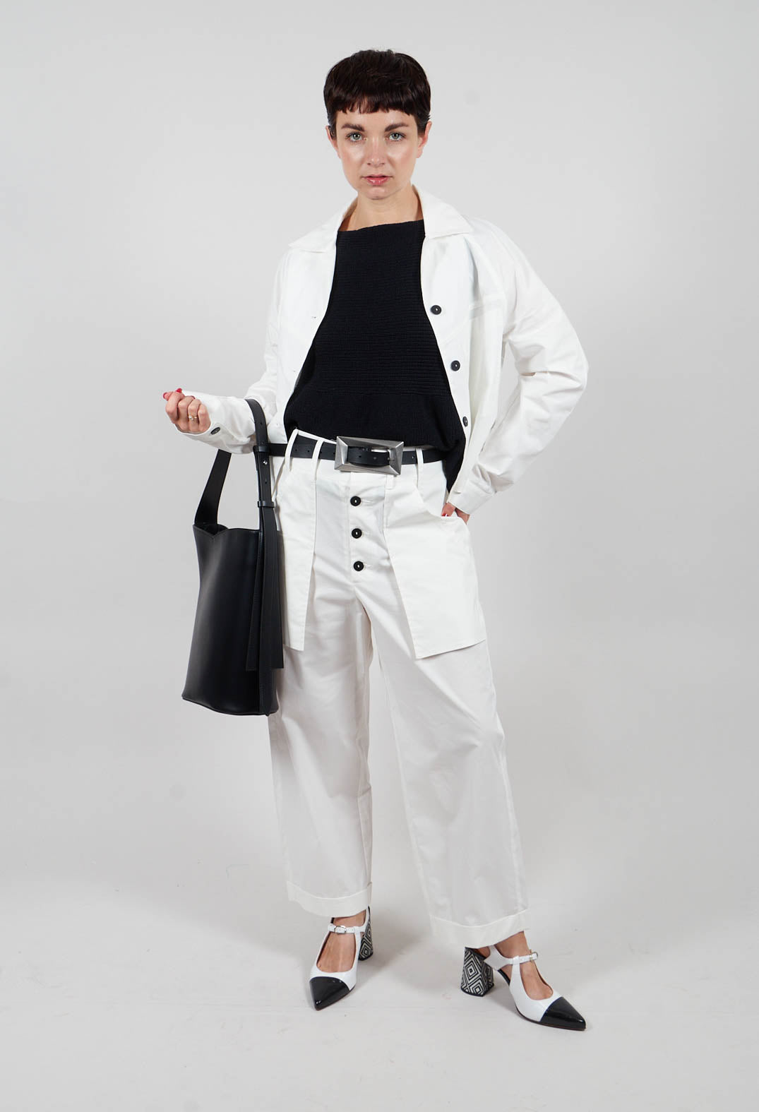 Peplum Sweater Vest in Black