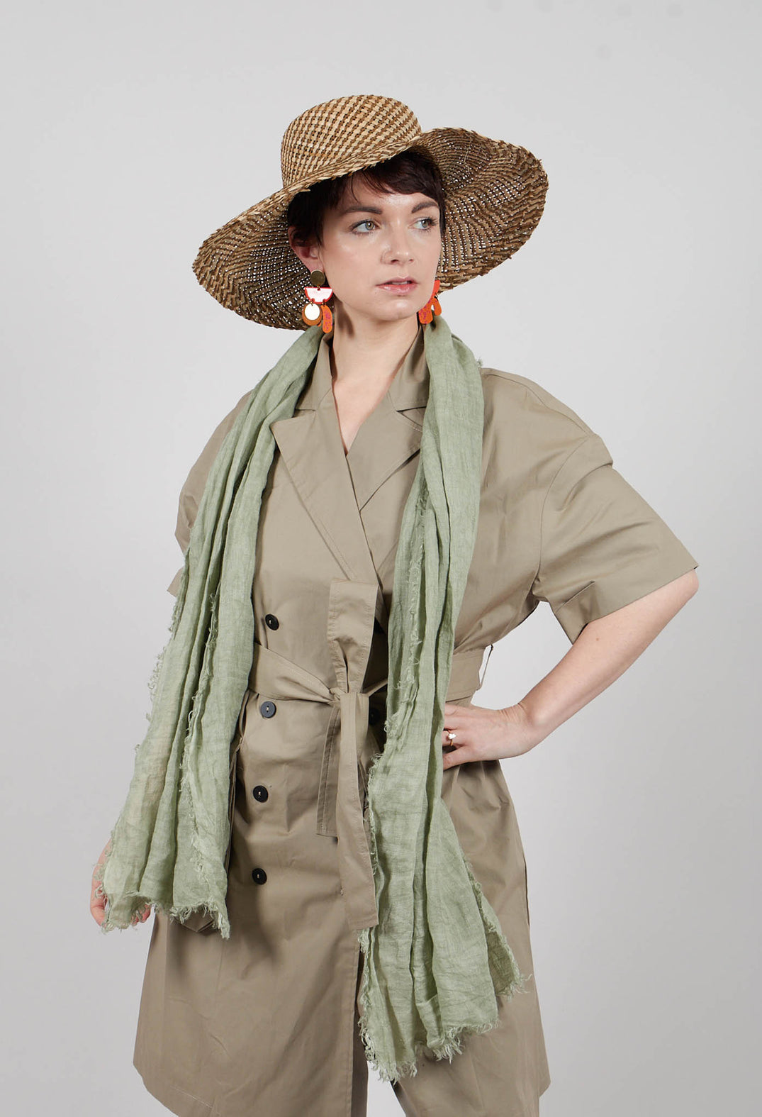 Double Breasted Shirt Dress in Taupe