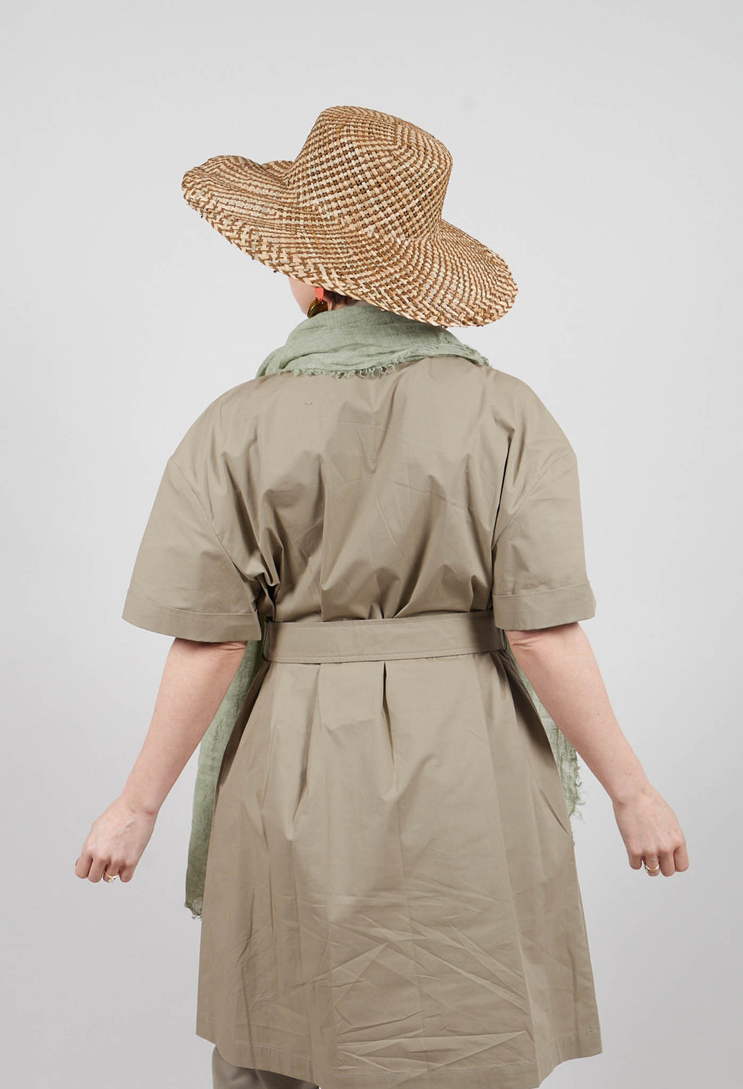 Double Breasted Shirt Dress in Taupe