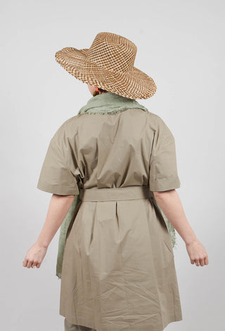 Double Breasted Shirt Dress in Taupe