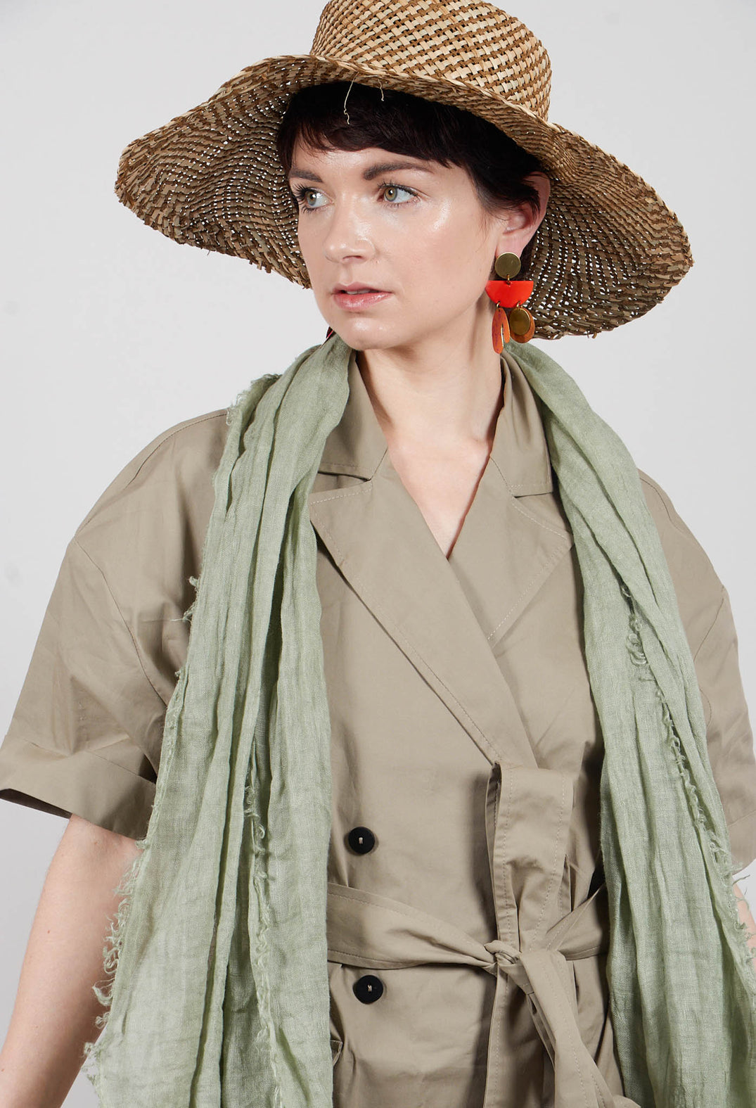 Double Breasted Shirt Dress in Taupe