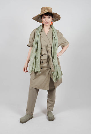 Double Breasted Shirt Dress in Taupe