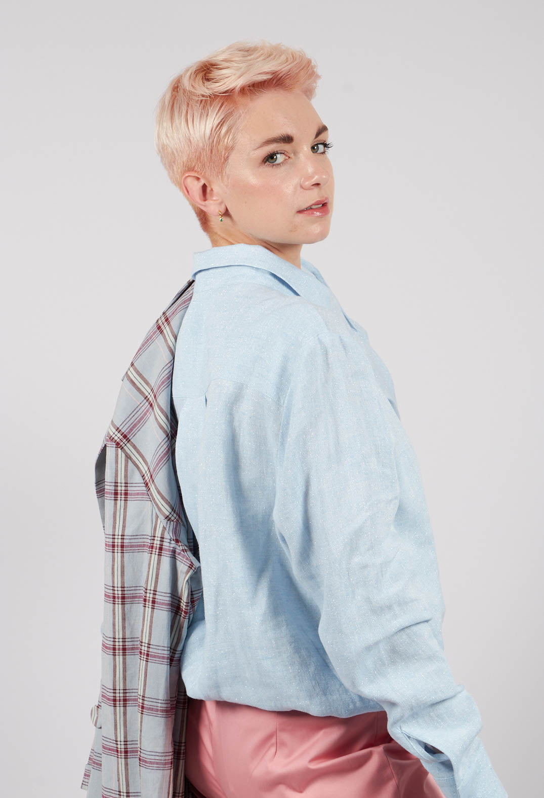 Metallic Shirt in Light Blue