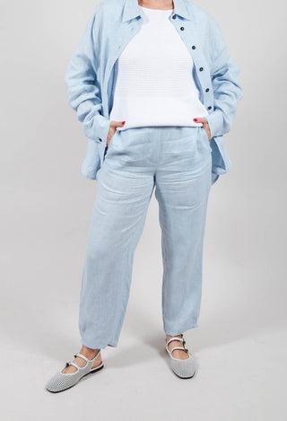 Sarah Pacini Metallic Trousers in Light Blue - Olivia May
