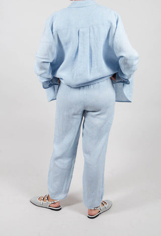Sarah Pacini Metallic Trousers in Light Blue - Olivia May
