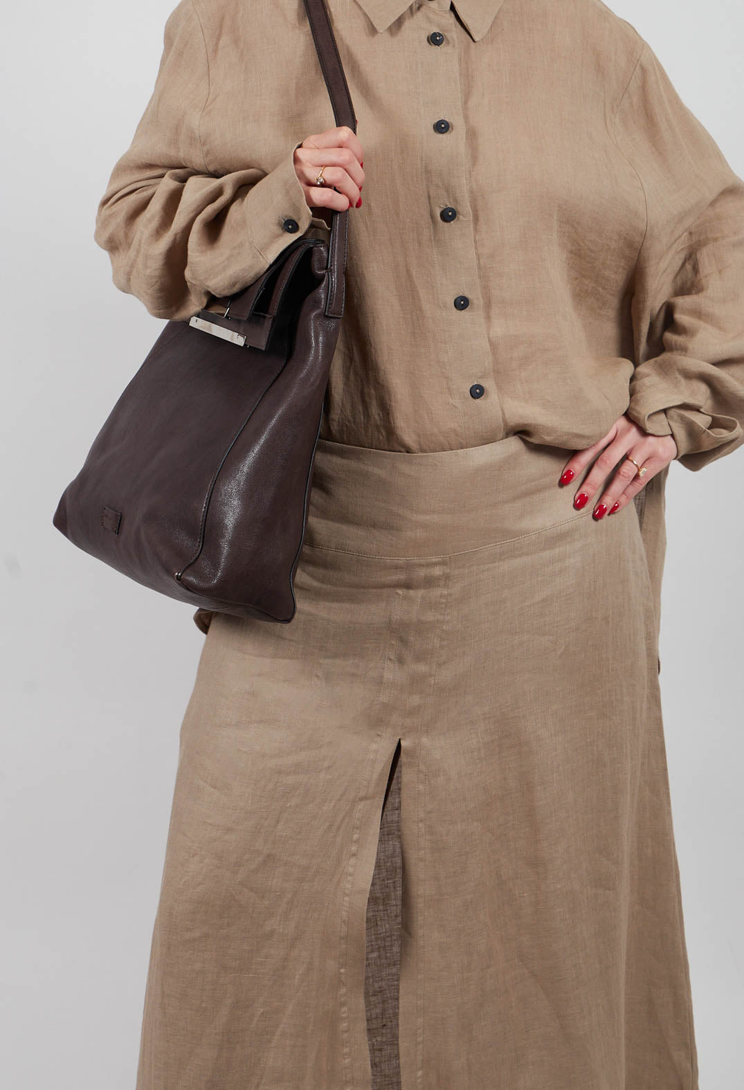 Wide Leg Trouser in Taupe