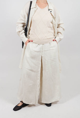 Wide Leg Trouser in Greige