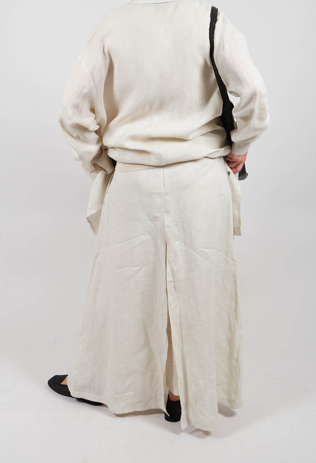 Wide Leg Trouser in Greige