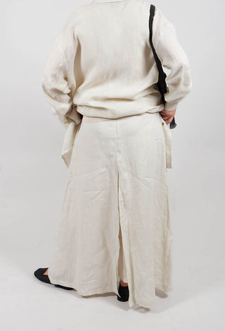 Wide Leg Trouser in Greige