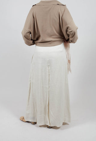 Wide Leg Trouser in Greige