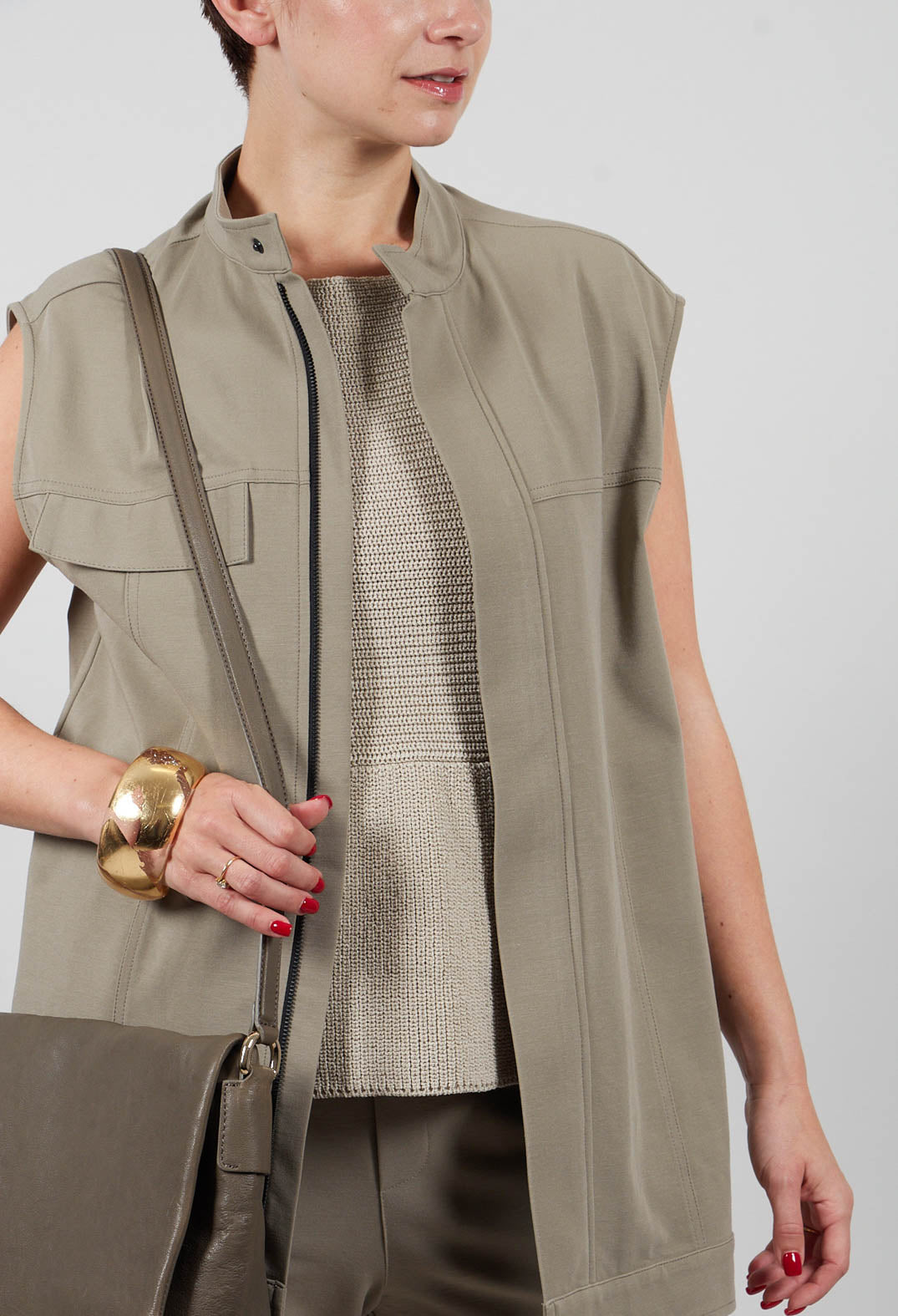Gillet in Taupe