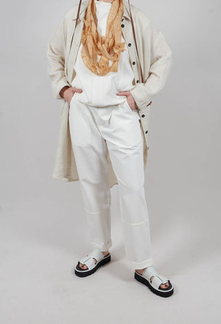 Slim Fit Trouser in Off White