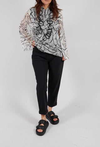 Pull On Slim Trousers in Black
