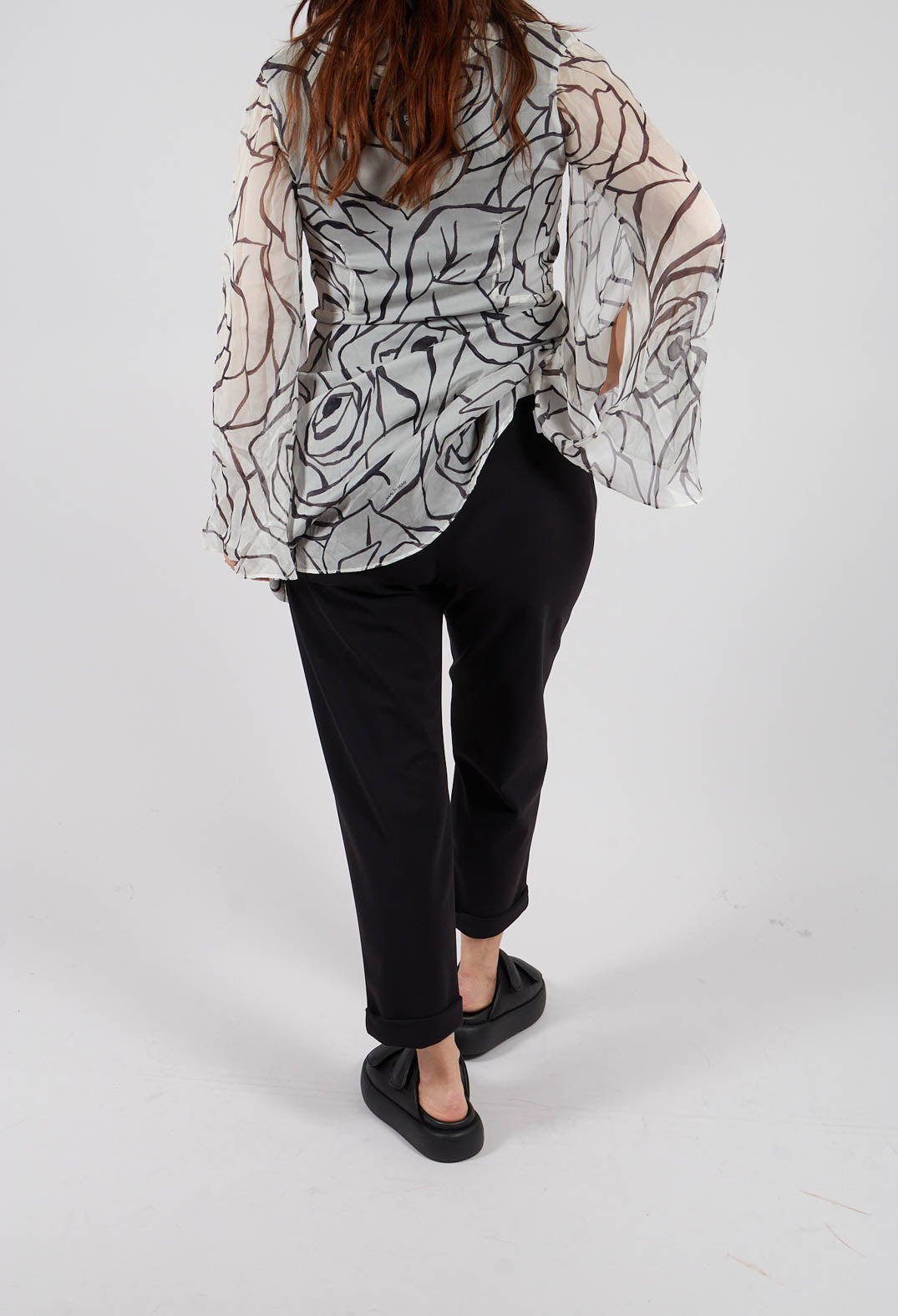 Pull On Slim Trousers in Black