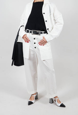 High Waist Trouser in Off White