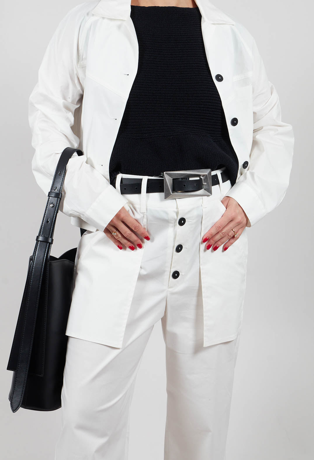 High Waist Trouser in Off White