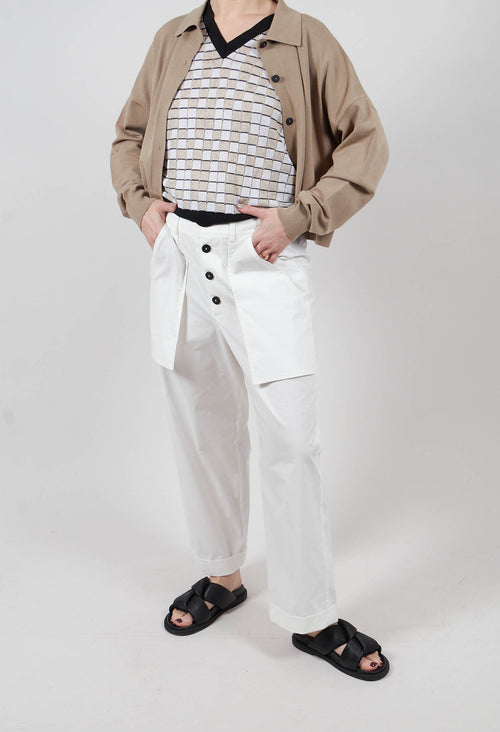 High Waist Trouser in Off White
