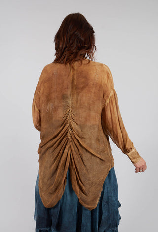 Draped Shirt in Bronze Honey
