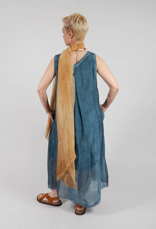 Long Sleeveless Dress in Blue Matisse