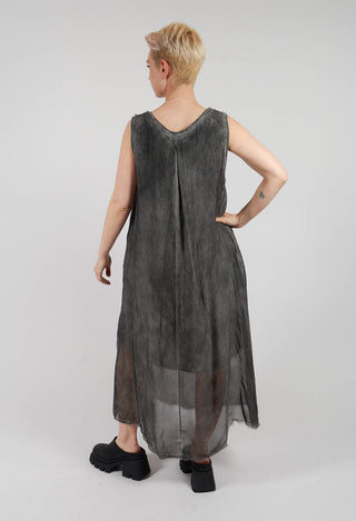 Long Sleeveless Dress in Anthracite