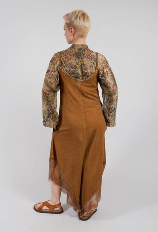 Asymmetric Hem Jumpsuit in Bronze Honey