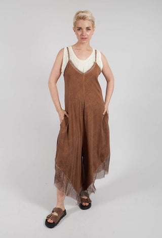 Asymmetric Hem Jumpsuit in Spicy Cinnamon