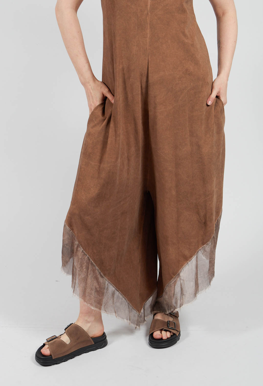 Asymmetric Hem Jumpsuit in Spicy Cinnamon