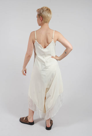 Asymmetric Hem Jumpsuit in Antique White