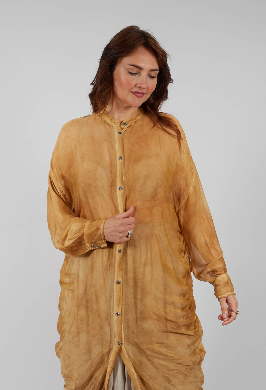Shirt Dress in Bronze Honey