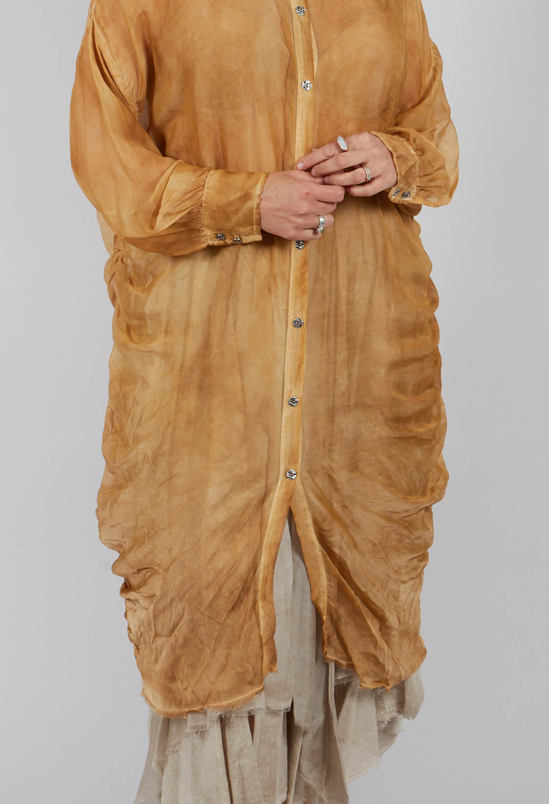 Shirt Dress in Bronze Honey