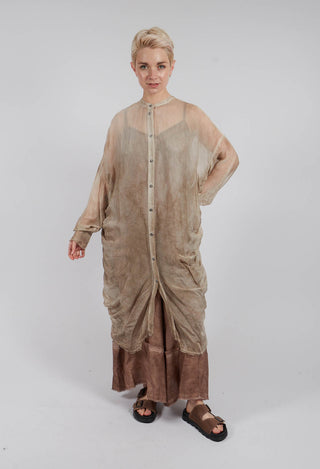 Shirt Dress in Sand Shell
