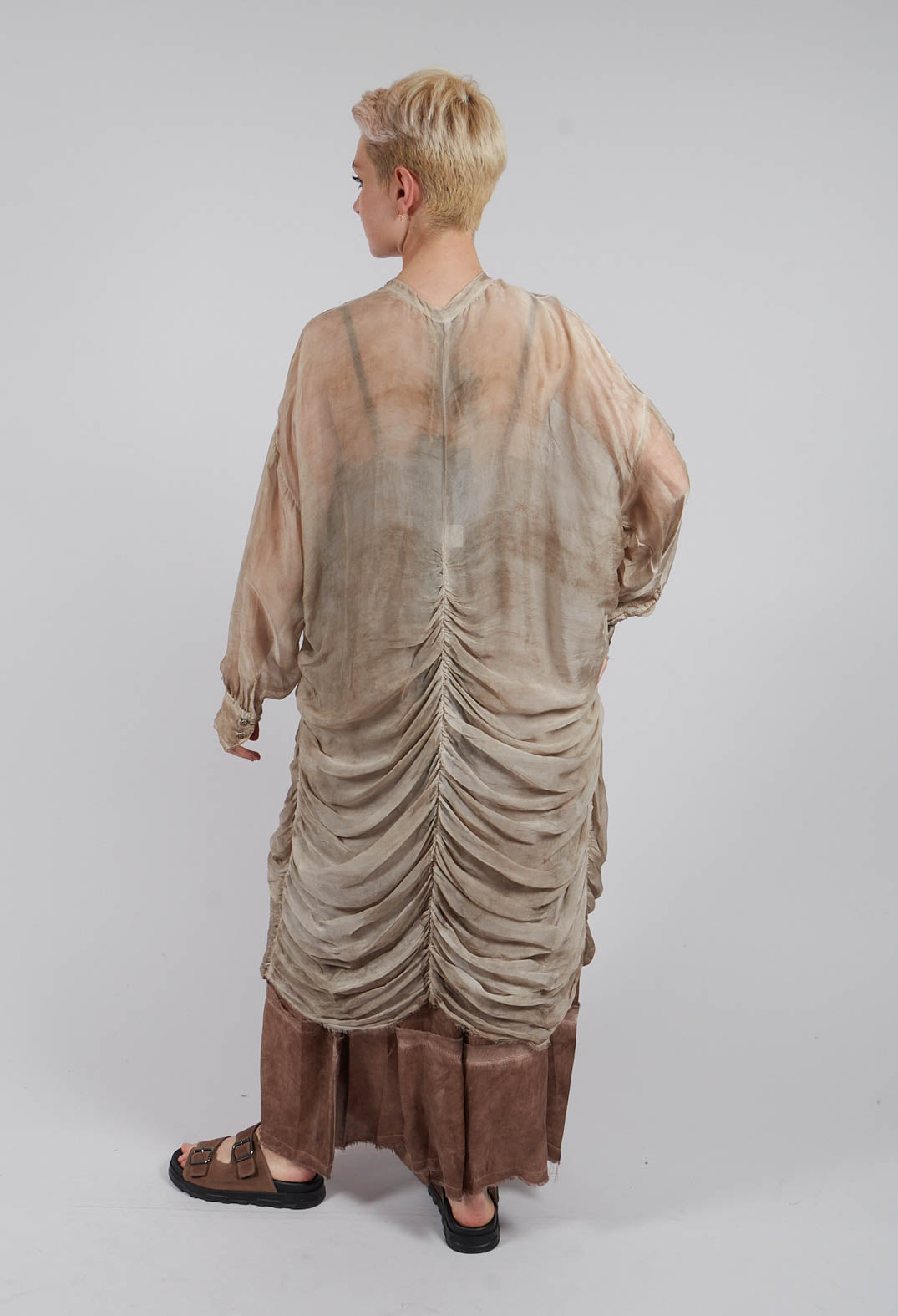 Shirt Dress in Sand Shell
