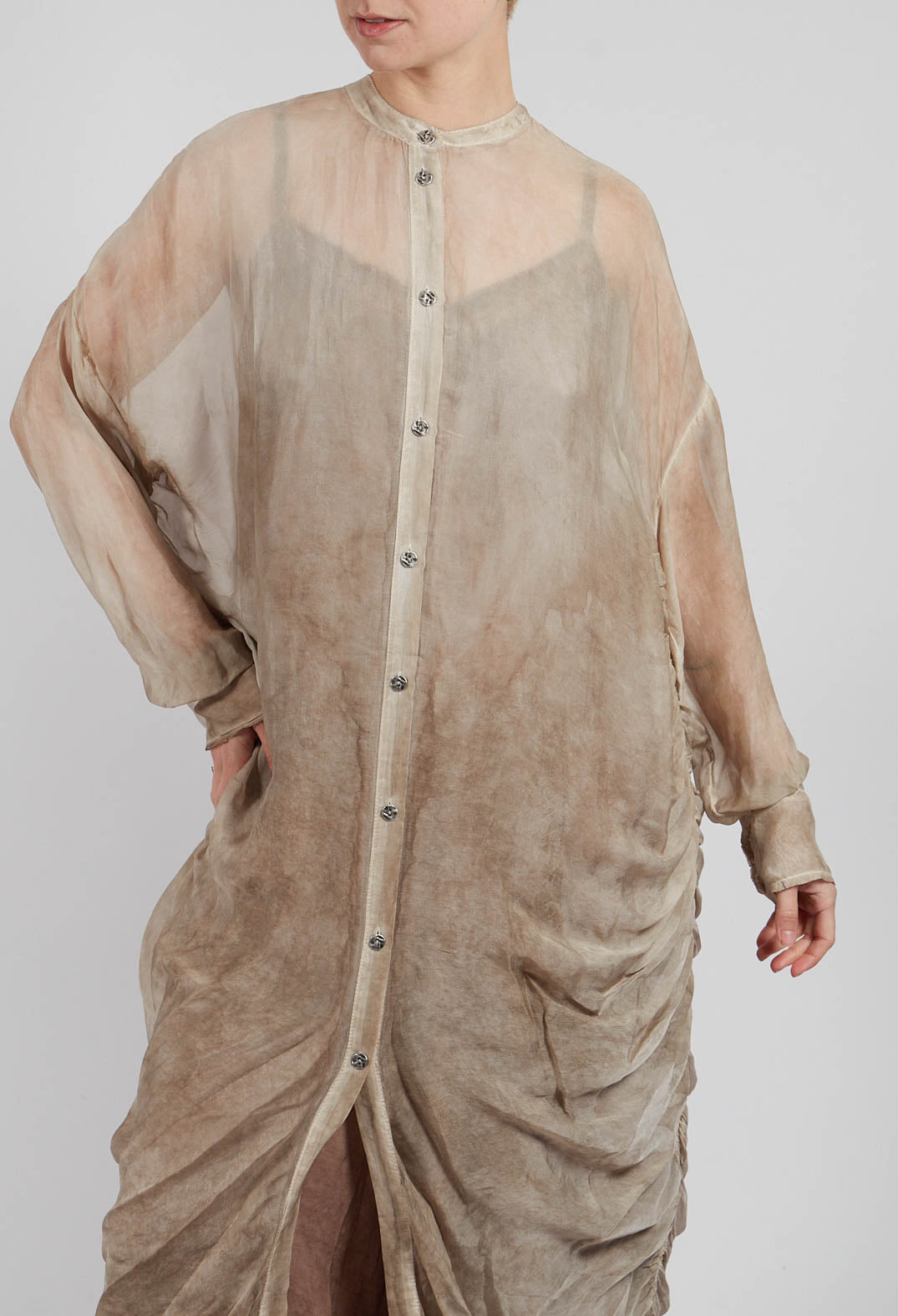 Shirt Dress in Sand Shell
