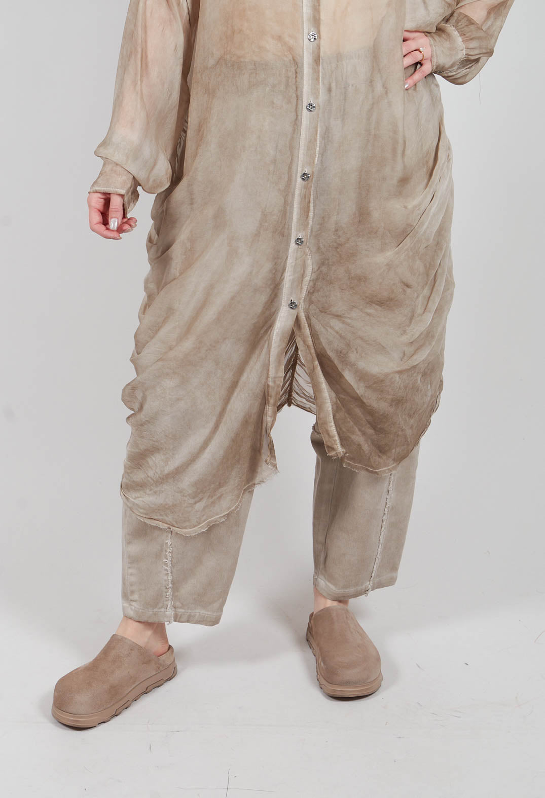 Shirt Dress in Sand Shell