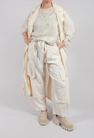 Cargo Trousers in Antique White
