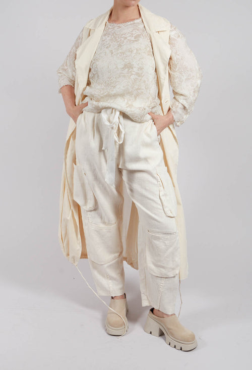 Cargo Trousers in Antique White