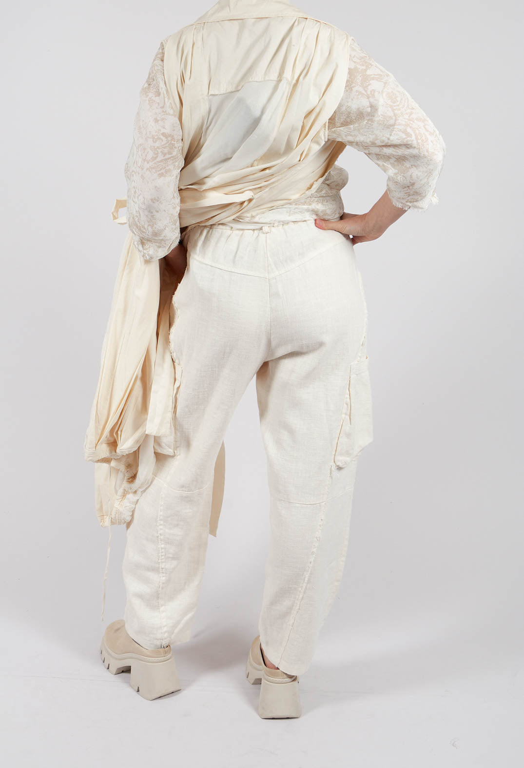 Cargo Trousers in Antique White