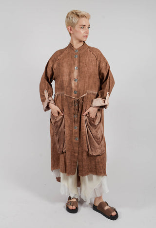 Dust Coat with Large Pockets in Spicy Cinnamon