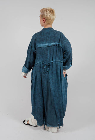 Dust Coat with Large Pockets in Blue Matisse