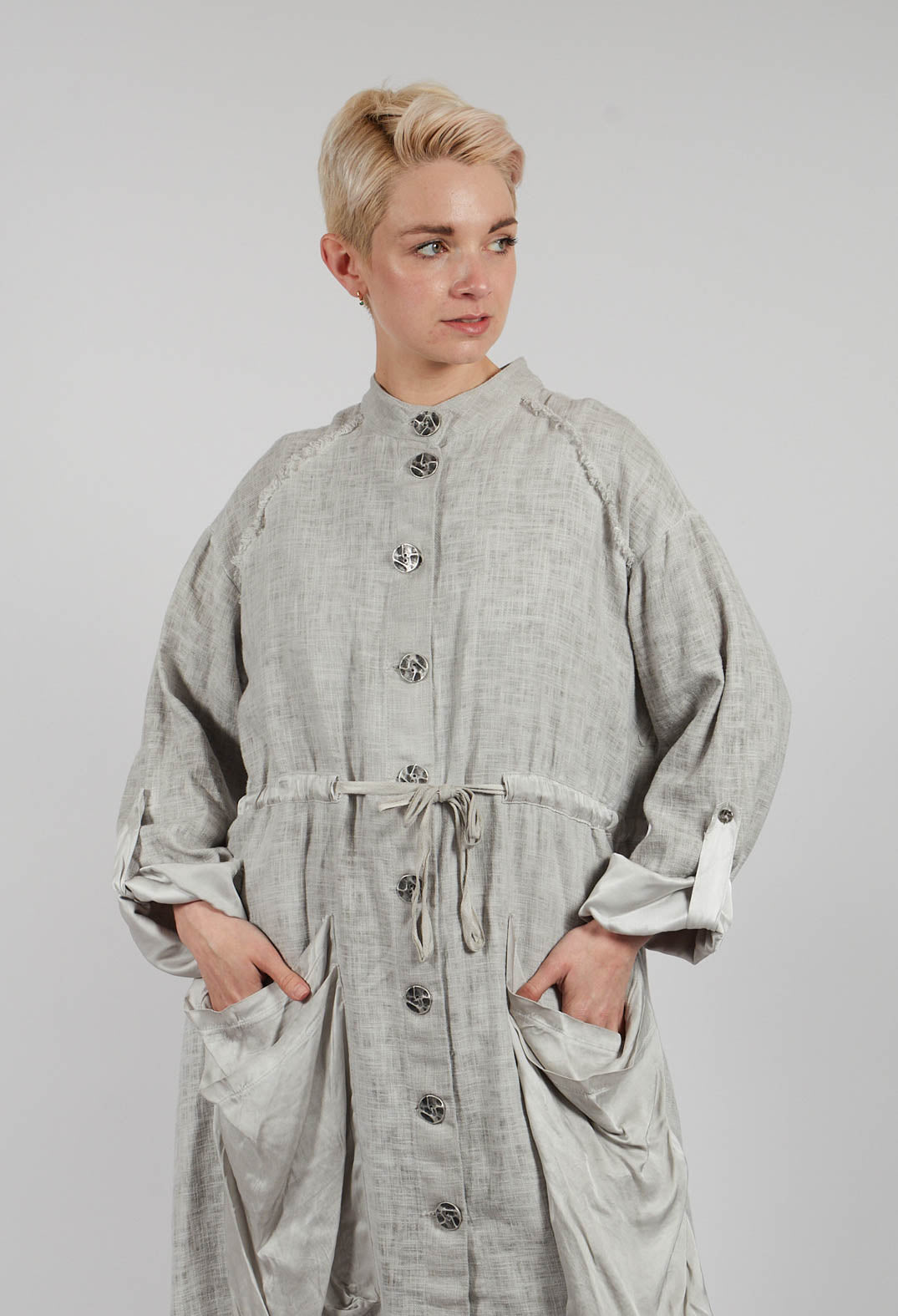 Dust Coat with Large Pockets in Grey Shadow